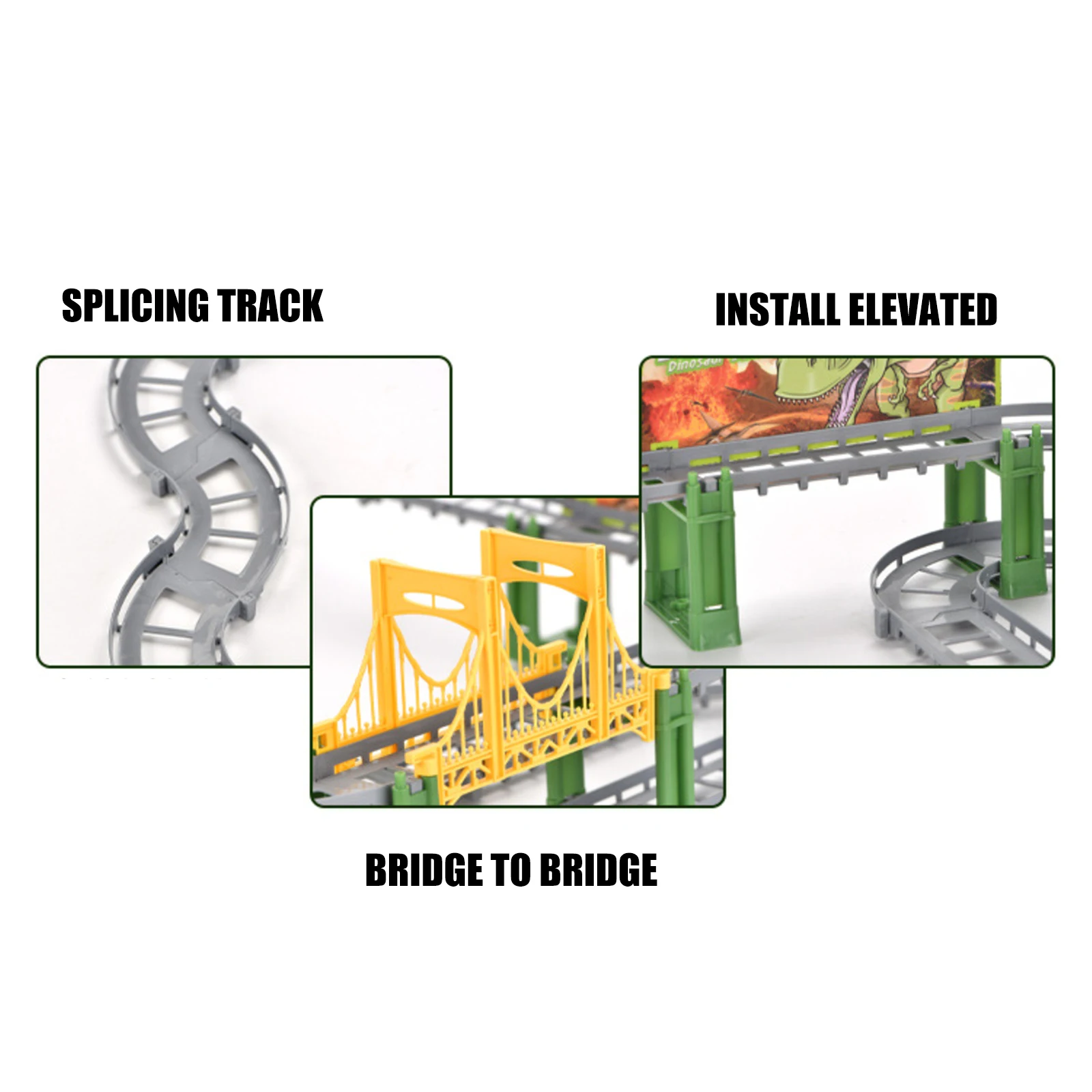 

Kids DIY Assemble Dinosaur Race Track Set Magical Flexible Racing Train Electric RC Car Dinosaur Model Toy Education Toy Gift