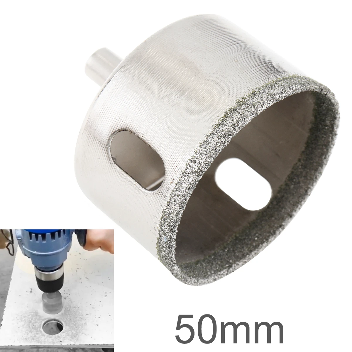 

50mm Diamond Coated Core Hole Saw Drill Bit Kit Tools Glass Drill Hole Opener for Tiles Glass Ceramic