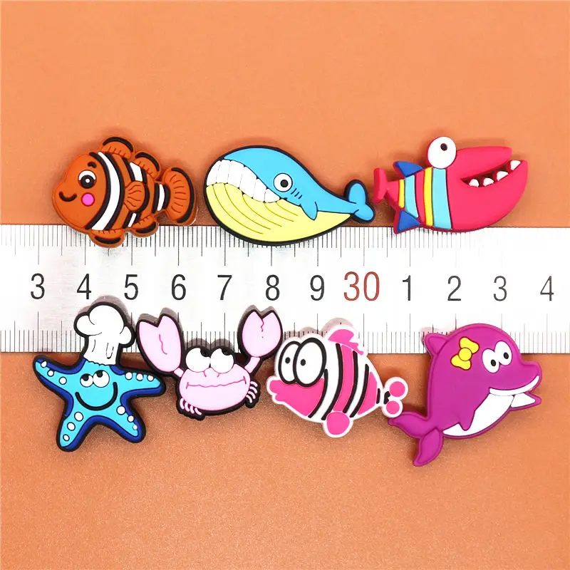 1pcs Lovely Animals PVC Shoe Charms Accessories Starfish Croc Shoe Buckle Decoration Shoe Ormaments fit JIBZ Party Kid's Gifts