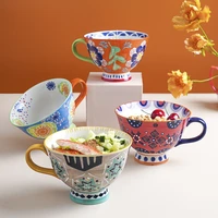 creative travel mugs coffee cups fashion print ceramic modern art cut coffee cup kawaii milk mug breakfast tazas mug bc50mkb