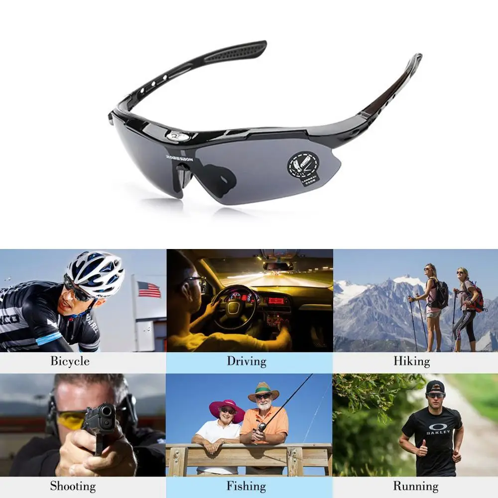 Поляризованные велосипедные очки с 3 линзами Uv400 для спорта на открытом воздухе