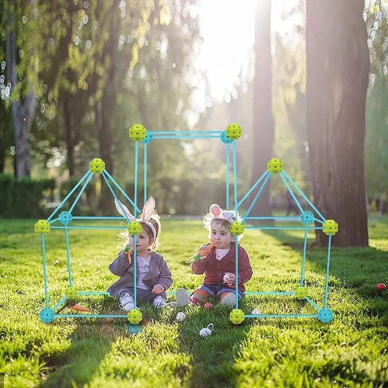 

Fort Building Kit Constructio Set Kids Blocks Toy Tents Fortress Builder Castles Tunnels Diy 3d Play House for Children Gift