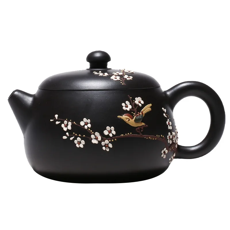 

Purple clay pot Plum Blossom Jade Wan black clay teapot handmade tea set gift