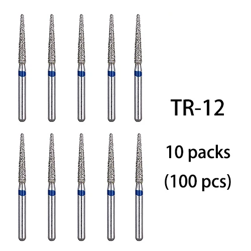 TR-12(100pcs) BR-31 Dental Diamond Burs Drill Dentistry Burs High Speed Handpiece Handle Diameter 1.6mm Dentist Tools BR-41 TR-13 FO32 - Цвет: TR-12(100pcs)