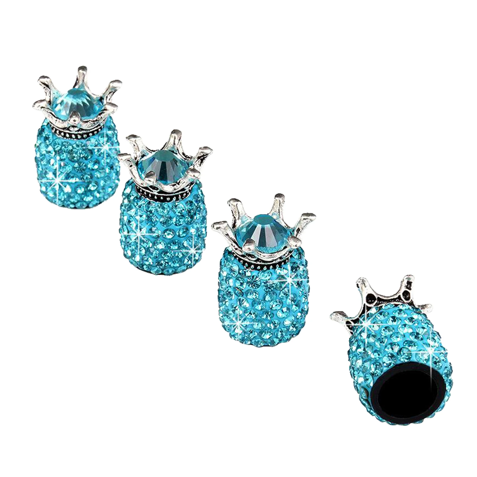 

4pcs ABS Rhinestone Tire Air Stem Valve Caps Dustproof for Cars SUVs Truck Auto
