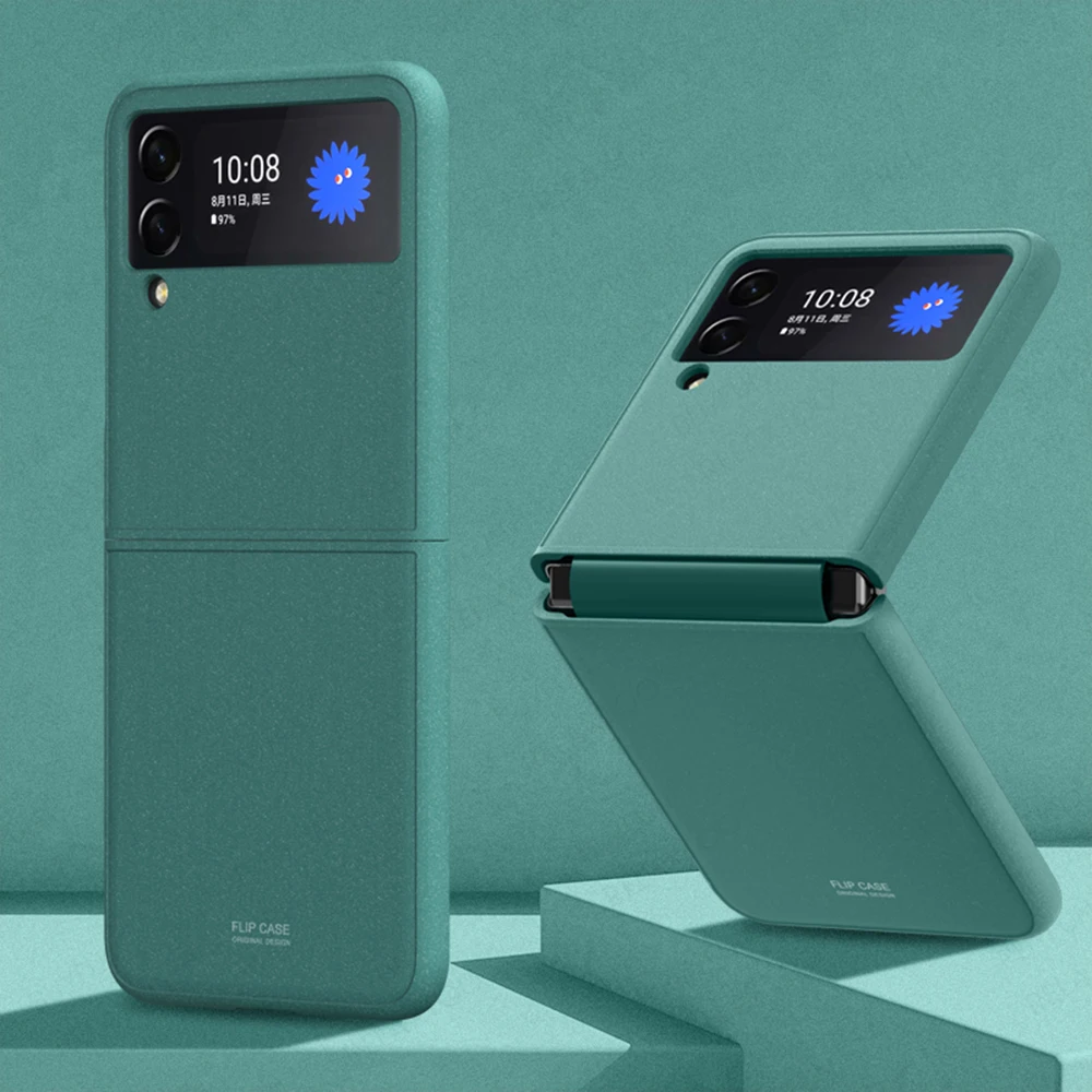 Чехол для samsung galaxy z flip3 тонкий противоударный чехол-книжка с шарнирной текстурой |