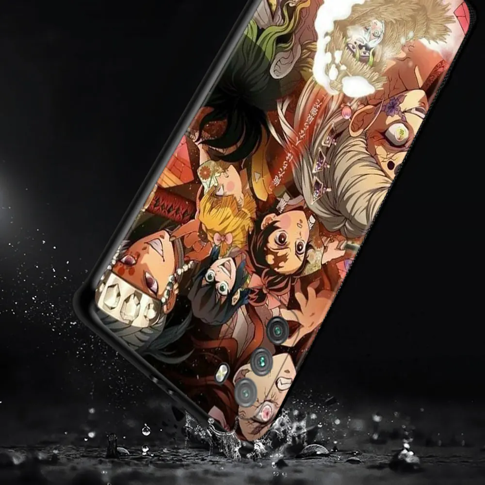 phone case for xiaomi poco f3 x3 gt x3 m3 pro x3 nfc pocophone f1 silicone fundas black coque demon slayer kimetsu no yaiba free global shipping