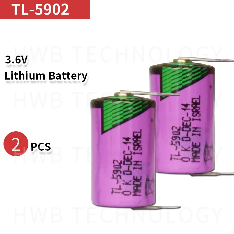 2 шт. для TADIRAN ER14250 TL-5902 SL350/750 TL-2150 1/2AA 3,6 V литиевые батареи для ПЛК с филе