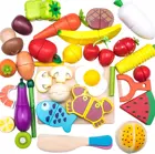 Деревянная игрушка для резки еды, ролевая игра, кулинарный кухонный набор, овощи, фрукты, подарок для детей, малышей, мальчиков и девочек