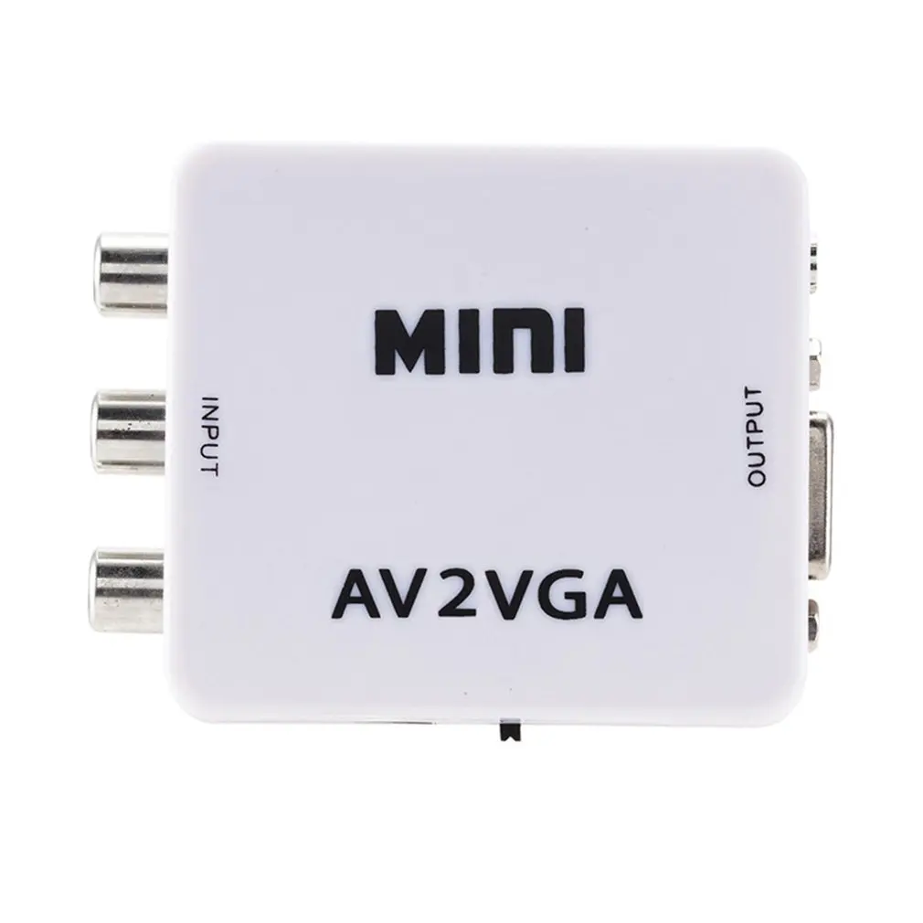 Мини-преобразователь видео высокой четкости AV2VGA AV RCA CVBS к VGA HDTV адаптер монитор