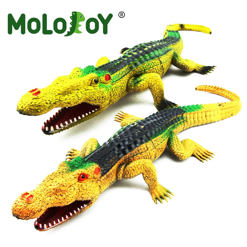 

MoloJoy 50CM Simulation Wild Collectible Toys Crocodile Wild Animal Action Figures Plastic Wild Life Model Educational Gi