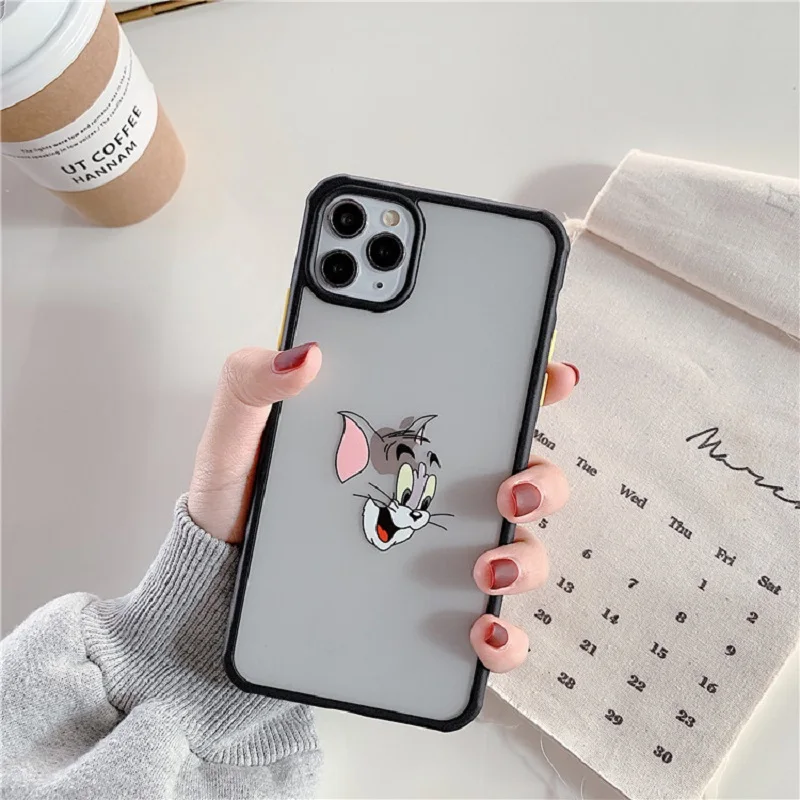 Мультяшный чехол для телефона iphone 11 Pro Max XR X XS s милый кот мышь мягкая рамка твердая