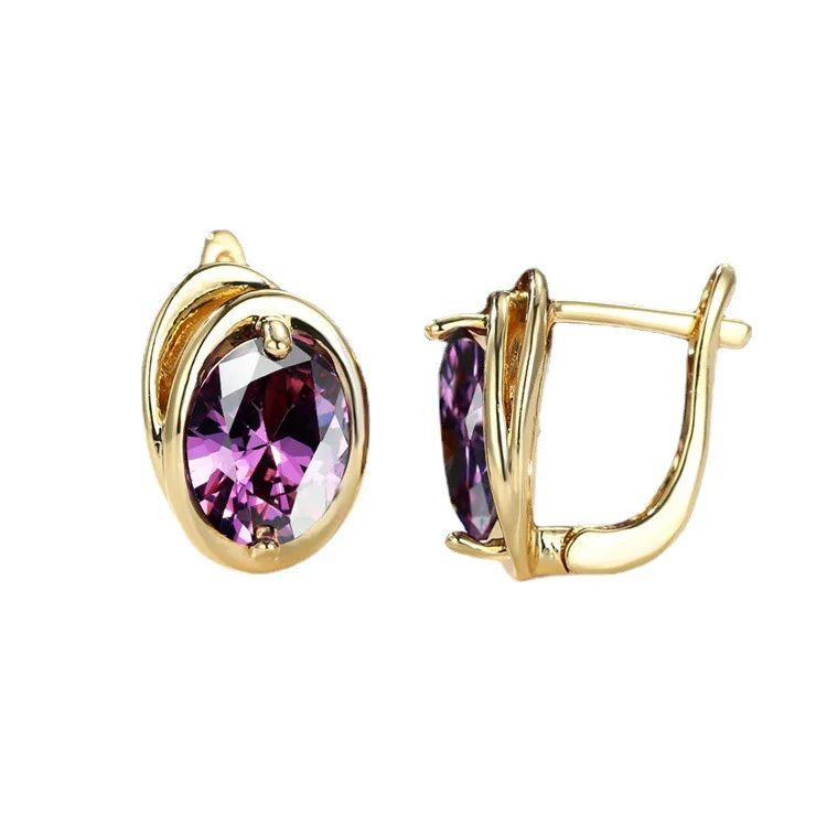 

10 Colors Crystal Stud Earrings Small Red Blue Natural Zircon Hiphop Jewelry Party Cute Gold Color Lovers Earrings Women Gift