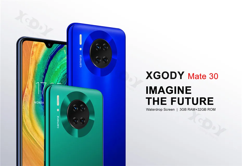 XGODY mate 30 4G смартфон Android 9,0 6,2" экран капли 3G 32G MTK6737 четырехъядерный 8 Мп 2850 мАч разблокировка лица ID мобильный телефон