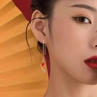 Серьги-подвески с красной золотой рыбкой на удачу для женщин, корейские модные украшения, модный подарок 2022