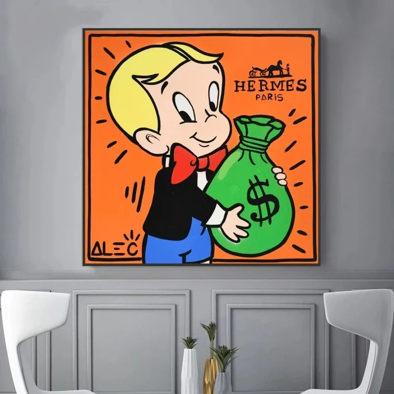 

Alec Monopoly Rich Money Man on the Canvas Paintings Posters and Prints Graffiti Art Wall Pictures for Living Home Decor Cuadros