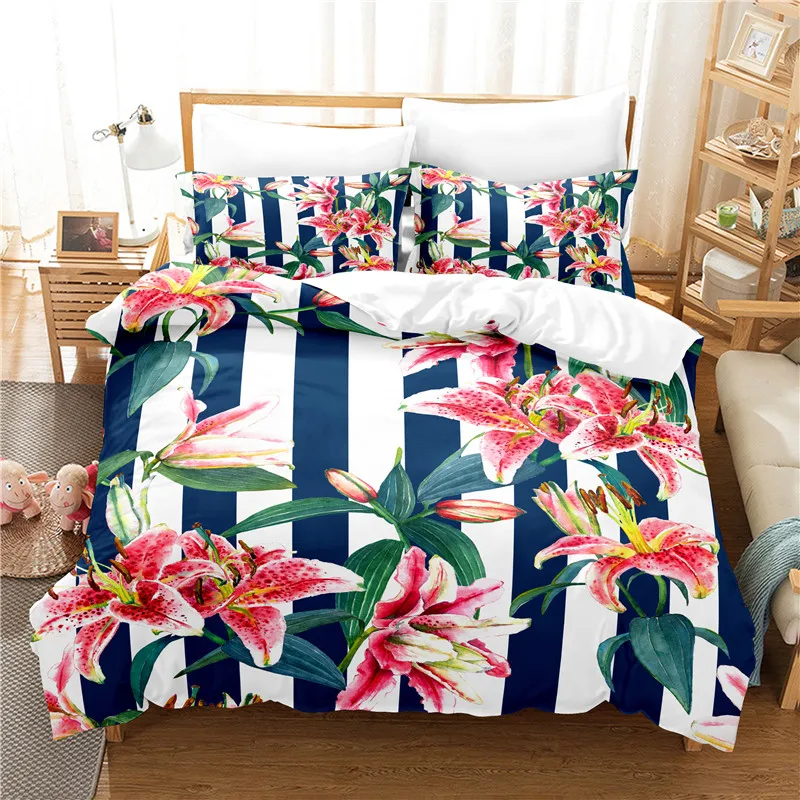 

Beautiful Flowers Bedding Set Duvet Cover Set 3d Bedding Digital Printing Bed Linen Queen Size Bedding Set Fashion Design