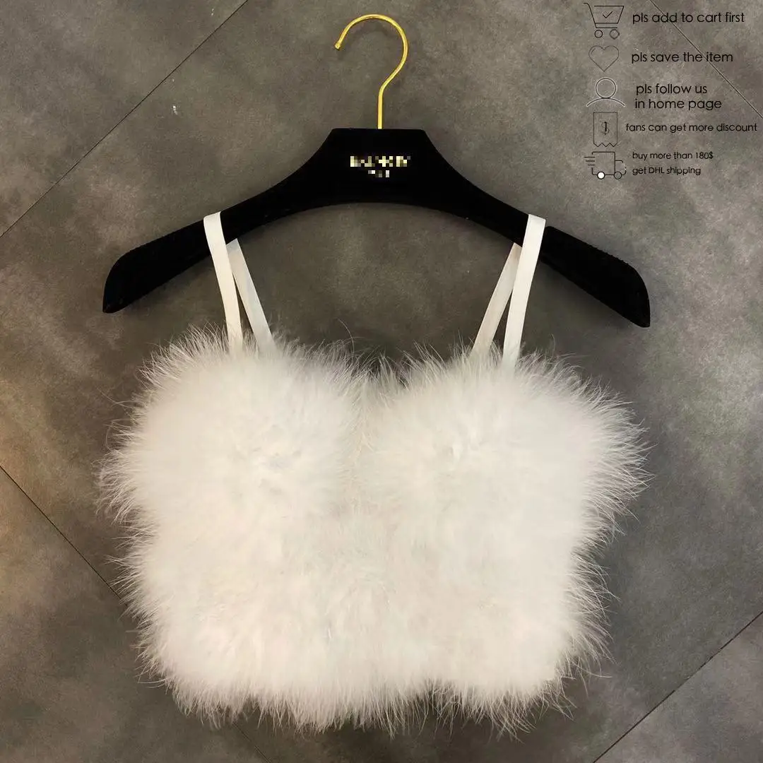 

Korea Women Crop Top Feather Patchwork Sexy Crop Tops Black White Vintage Sexy Tops 2020 New Fashion Summer Women Clothing 13RC
