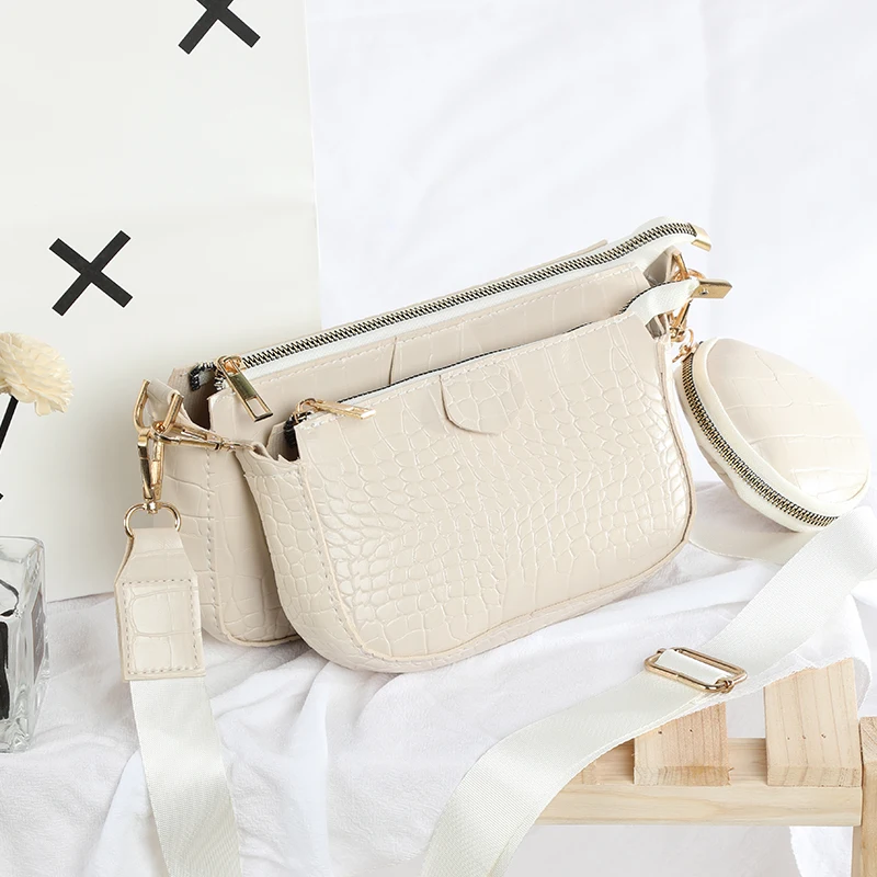 

alligator pattern soft leather solid color chain shoulder bag women Handbags and purse 2020 purses and handbags