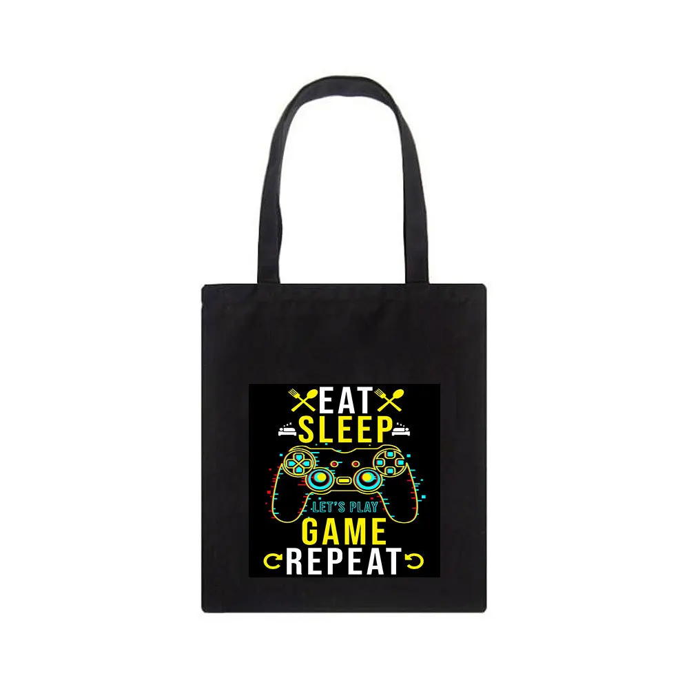 

Gamepad Print Canvas Bag Home Travel Tool Bag Women's Cosmetic Bag Shopper Bag Fashion Shoulder Bag 12 Colors 3 Size Organizador