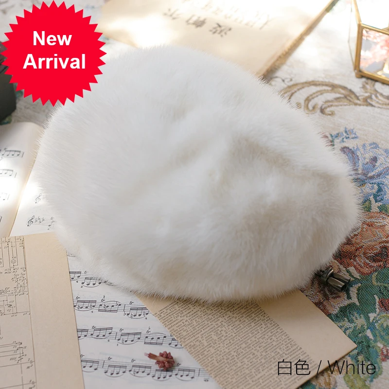 

Женская шапка из меха норки HF811, модная повседневная шапка из натурального меха норки для девочек на весну и осень, милая шапка