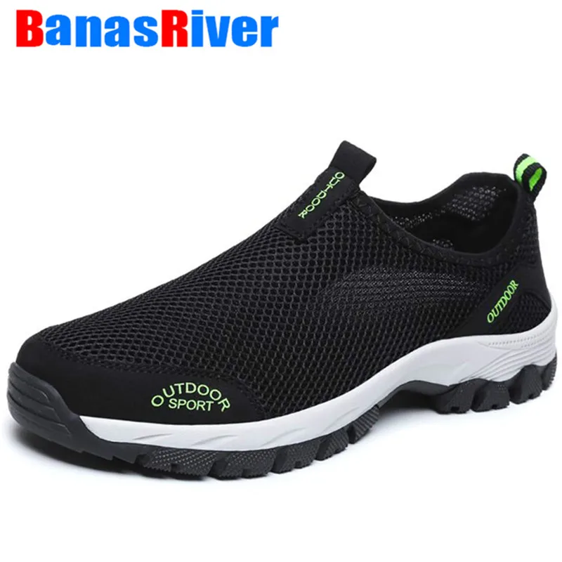 Кроссовки мужские сетчатые без шнуровки дышащие сникерсы лоферы удобная