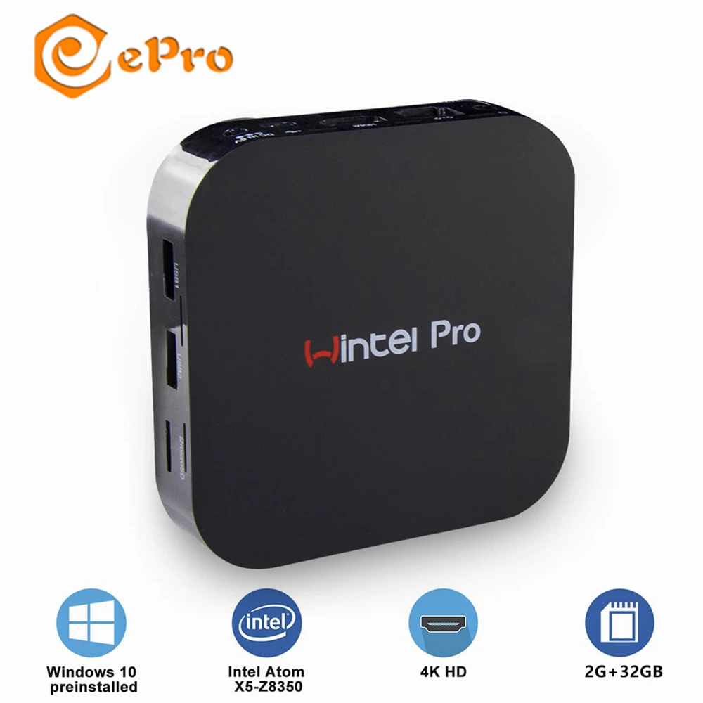 Wintel Pro мини ПК RAM 2 Гб ROM 32 Intel Atom X5 28350 четырехъядерный 4G 5G WIFI RJ45 100M BT 4 0 HD1.4 Win10