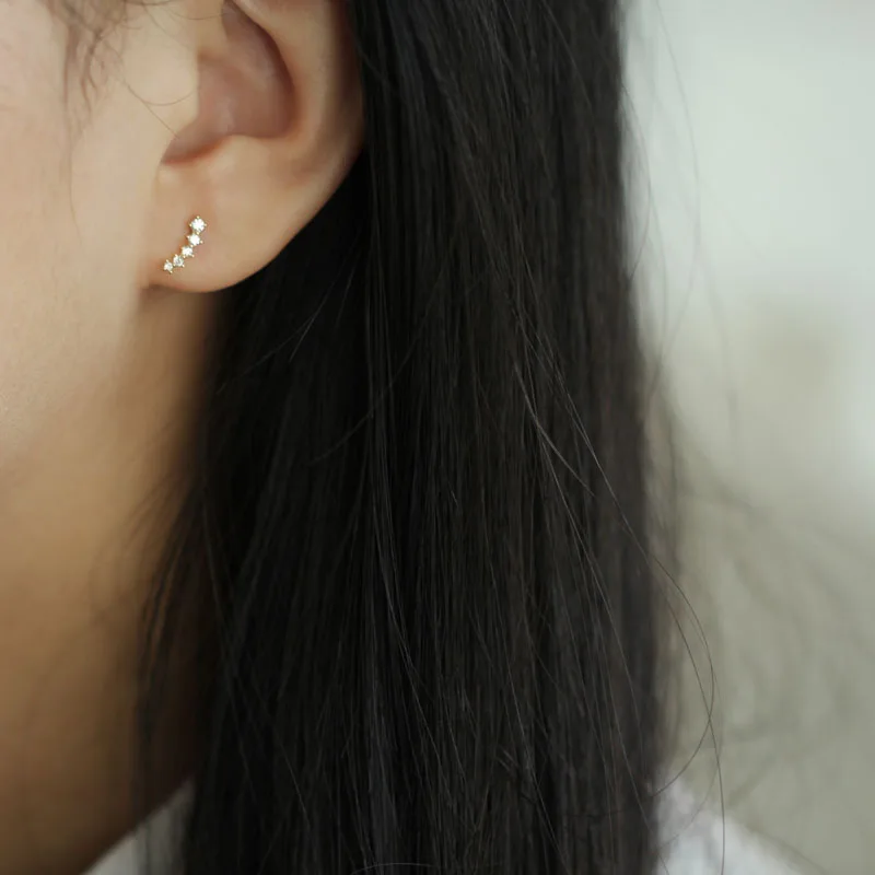 Золотые серьги-гвоздики с шипами 9k настоящие твердые золотые серьги ювелирные