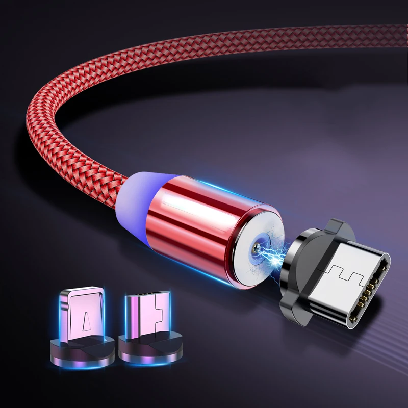 Магнитный кабель 5V2.4A USB Type C Micro Kable для телефонов Samsung S10 Note 9 Huawei 20 30 40 LG G7 провод