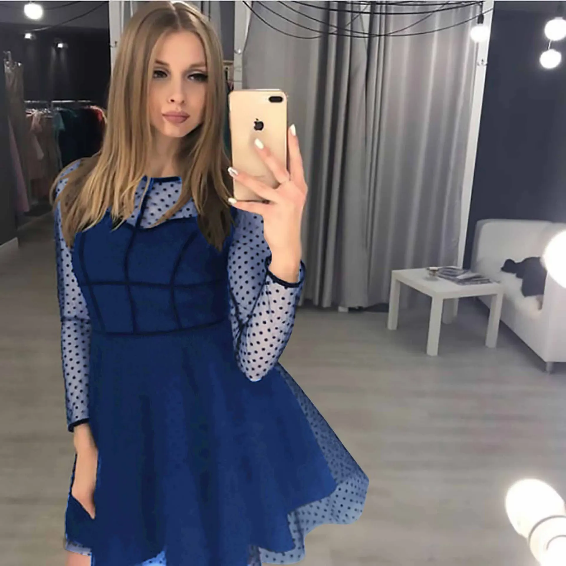 BacklakeGirls Мини коктейльные платья из тюля с овальным вырезом и длинными рукавами, женские Коктейльные Вечерние платья с молнией сзади