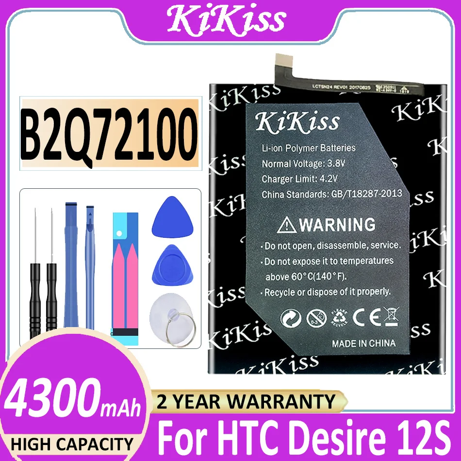 

4300mAh KiKiss Replacement Battery B2Q72100 for HTC Desire 12s,Desire 12s Global Dual SIM Battery Batterij + Track Code