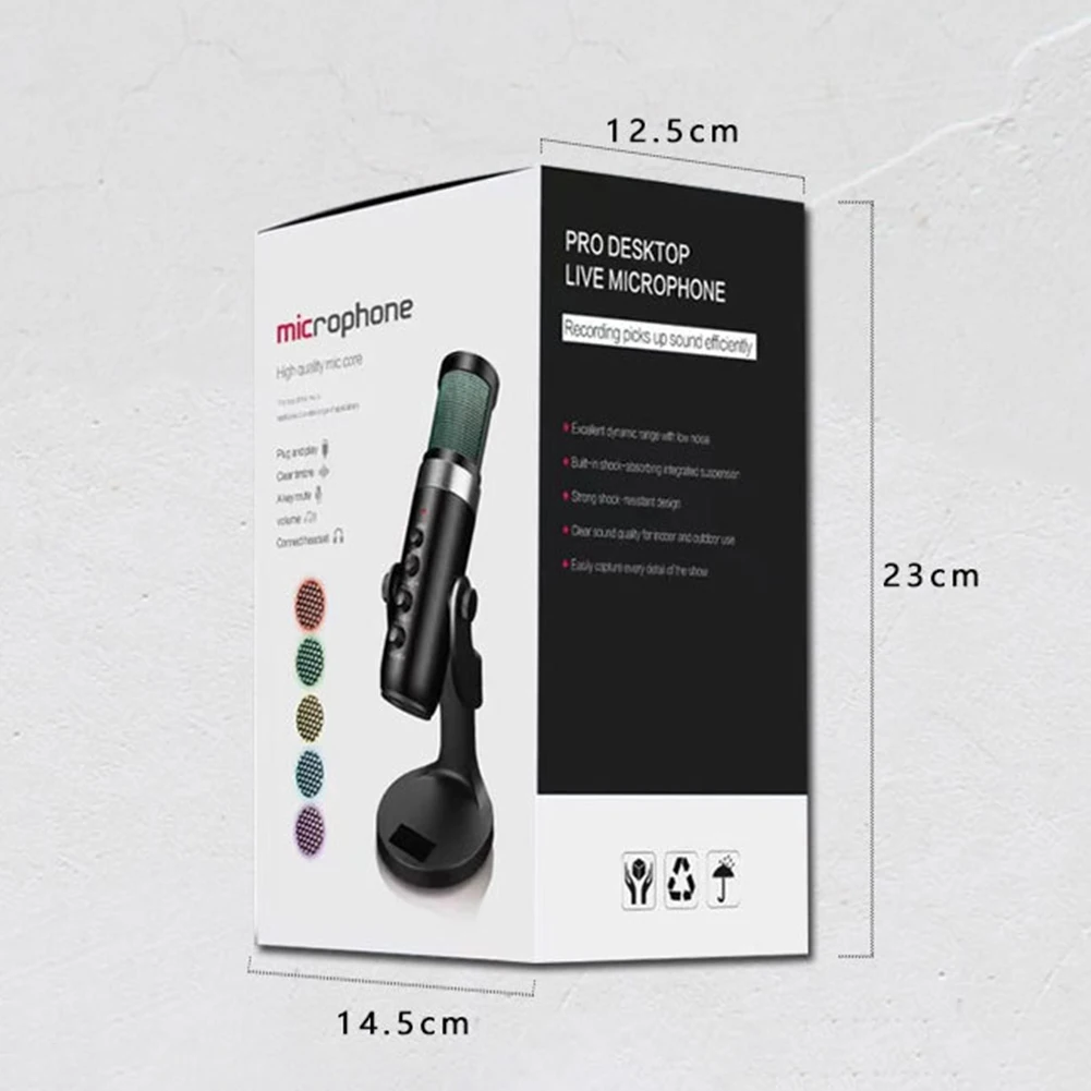 Подставка для микрофона USB конденсаторная RGB-подсветка | Электроника