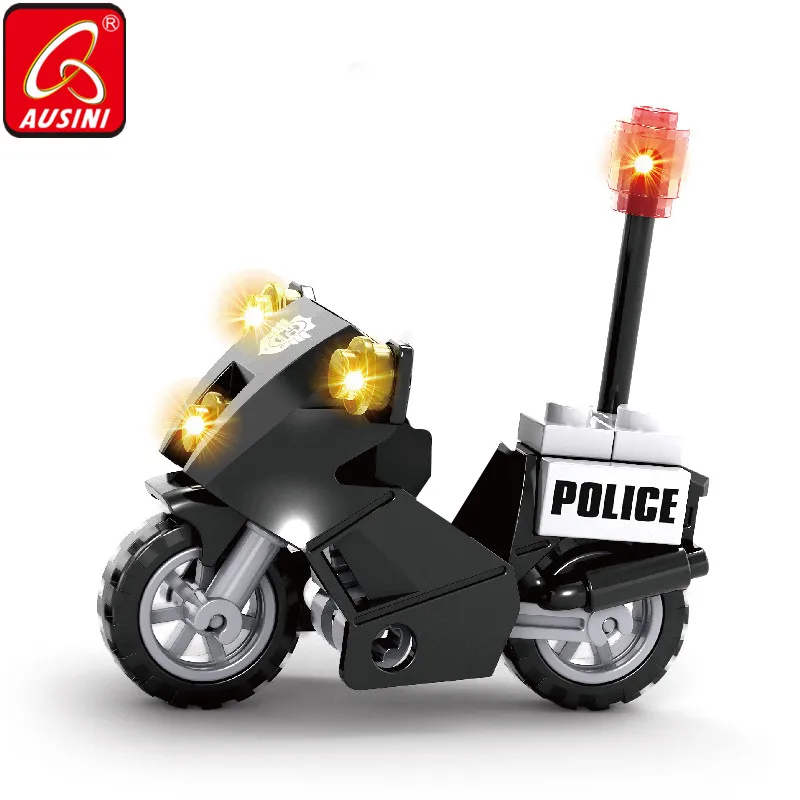 Конструктор AUSINI Городская полиция мотоцикл игрушки для детей офицер