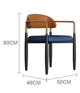 

Nordic Light Luxury Dining Chair Home Back Chair Makeup Chair Negotiation Chair Armrest Creative Designer Iron Leisure Chair
