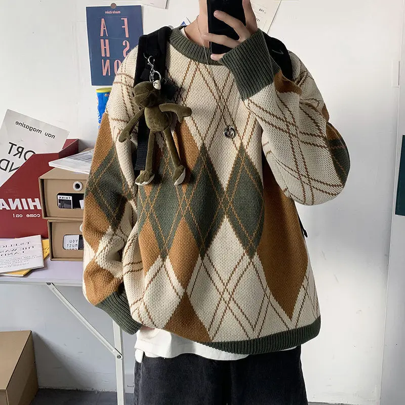 

Men's Graphic Printed Warm Sweater Autumn Winter 2020 Woman Fashion Casual Loose Fashion Korean Streetwear Sweater