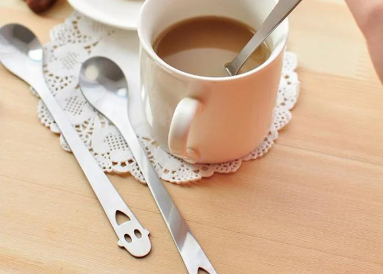 

Stainless Modern handle ABBO long Dinner household tableware Meal spoon ladle creative kitchen rice soup steel mixing coffee