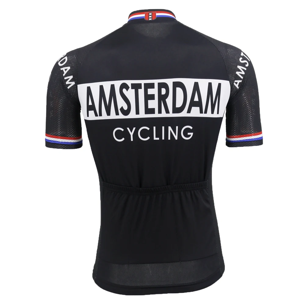 

National Black Cycling Jersey Short Sleeve Mtb Jersey AMSTERDAM FRANCE ITALIA HOLLAND Bike Clothing Ropa Ciclismo 5 Style