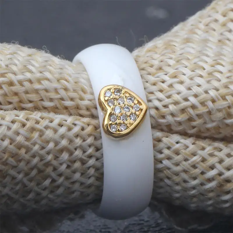 Пара черно-белое кольцо нежные керамические стразы инкрустированные Кольца на