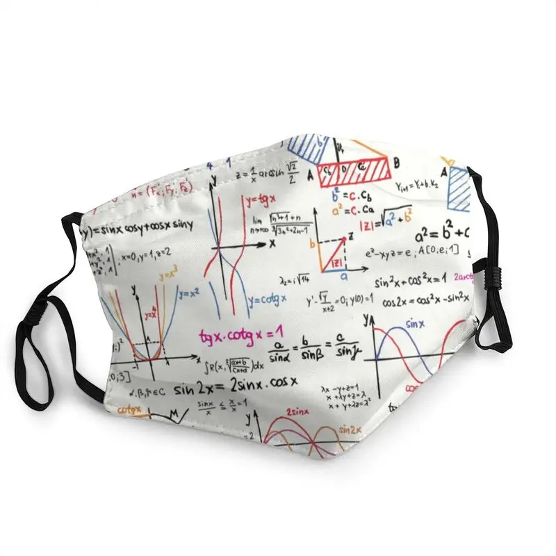 

Mathematics Formulas Math Numbers Breathable Mouth Face Mask Geek Science Puzzle Mask Anti Dust Protection Respirator Muffle