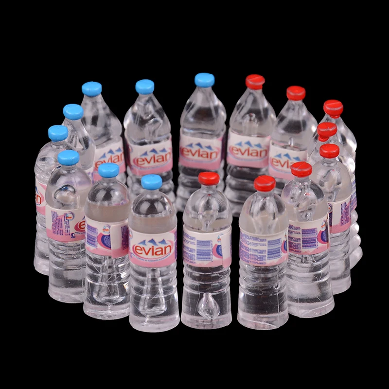 

4PCS Bottled Water Miniature Toy 1:6 1:12 Dollhouse Evian Mineral Water bottle Doll Food Kitchen Living Room Accessories
