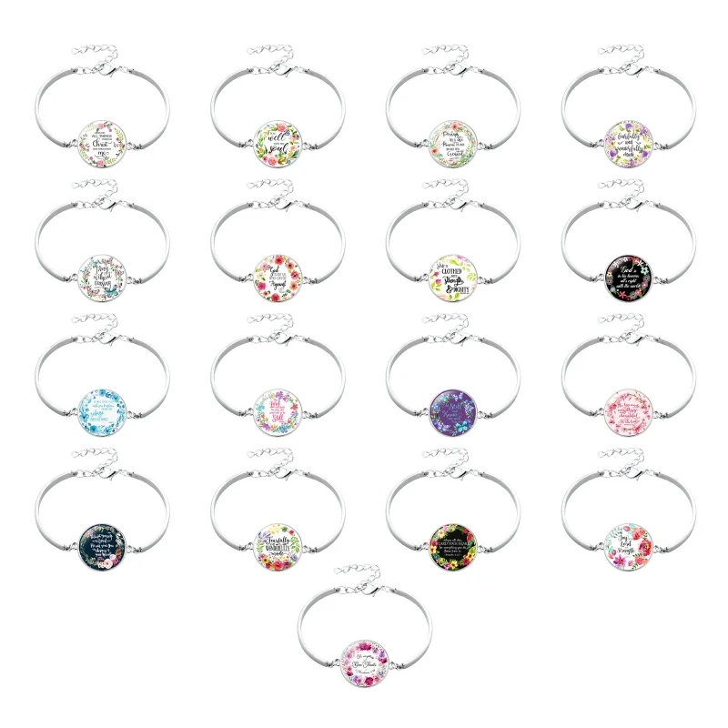 

Valentine's Day Classic Quotations Time Gem Bangle Bracelet Adjustable Jewelry