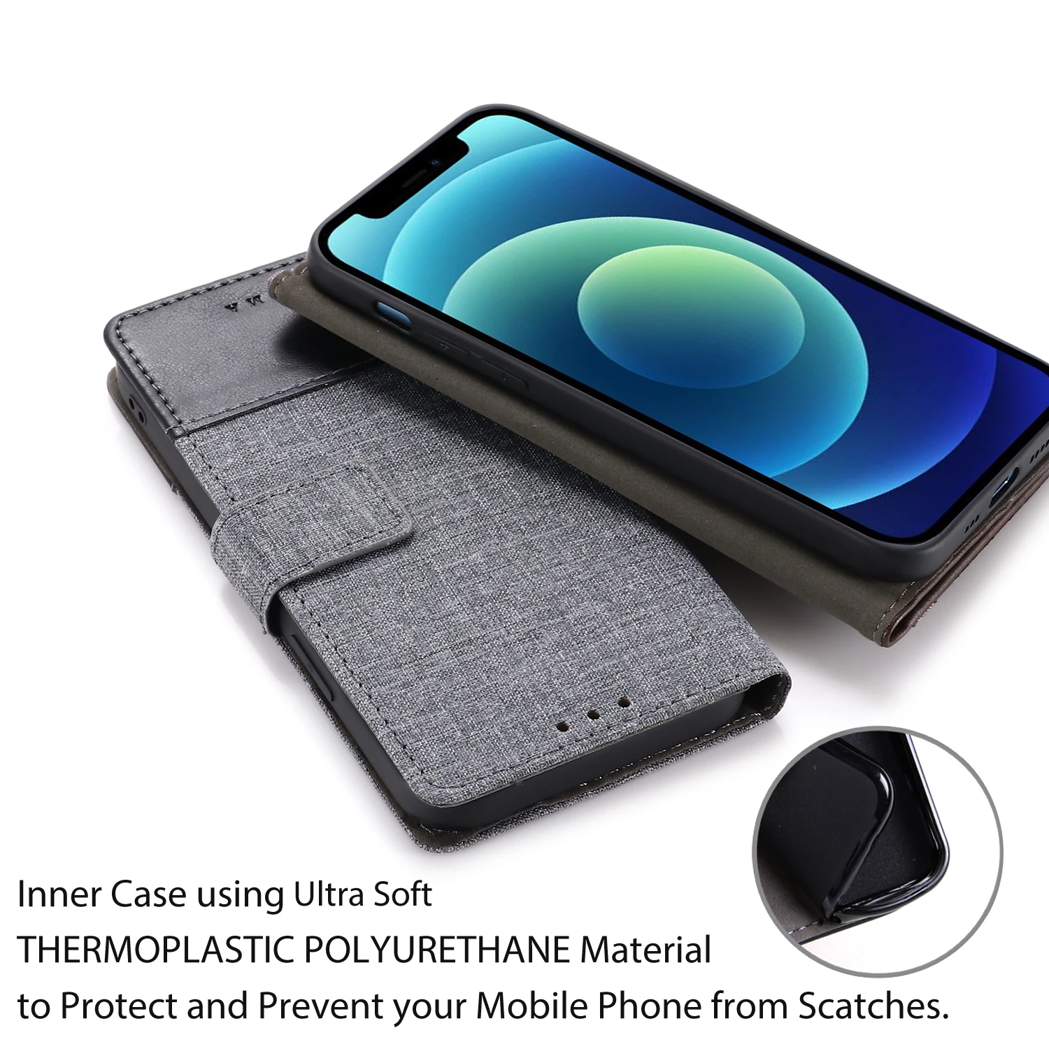 

Flip Case for iPhone 11 12 Pro Max X XS XR 6S 7 8 Plus SE 2020 Canvas Leather Holder Card Slots Wallet Bag Cover Shockproof Etui