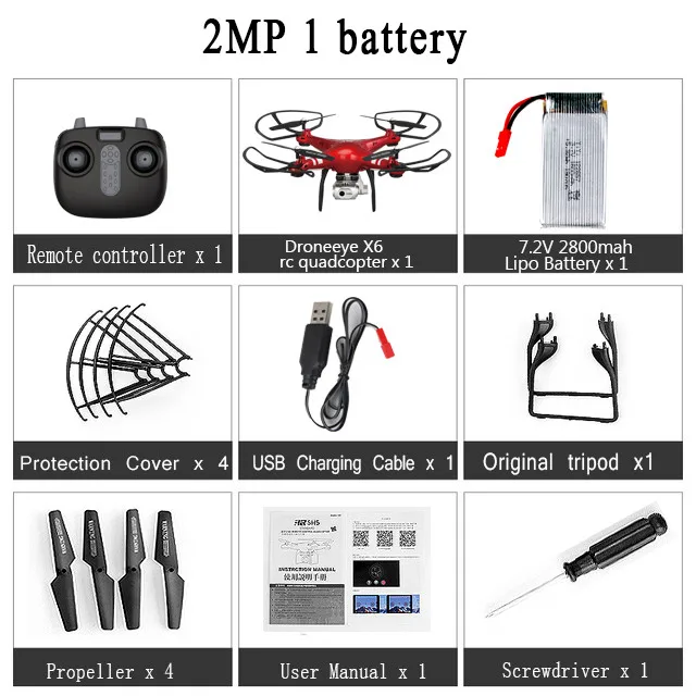 Red 2MP 1Battery Радиоуправляемый Дрон Квадрокоптер с 1080P Wifi FPV Вертолет камеры 20-25 мин Время полета Профессиональный Дрон 720p Квадрокоптер Дрон - Цвет: Red 2MP 1Battery