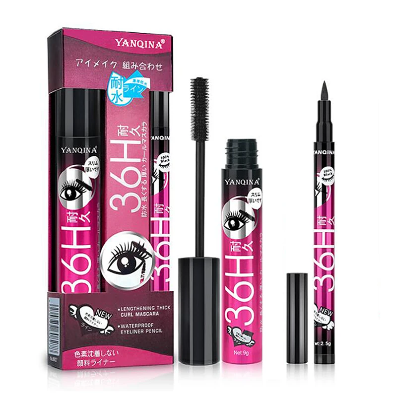 

Mascara Makeup Lengthening Eyelash Women Waterproof Black Eyeliner Long Lasting Eye Pencil Eyeliner Liquid Brush Eye Liner