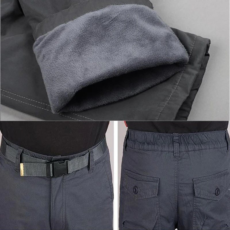 

Men's Winter Warm Thick Pants Double Layer Fleece Military Army Camouflage Tactical Cotton Long Trousers Men Baggy Cargo Pants