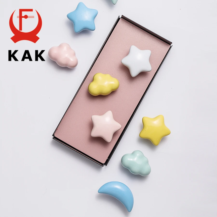 Керамические Мультяшные ручки KAK для мебели детской комнаты ящиков шкафов