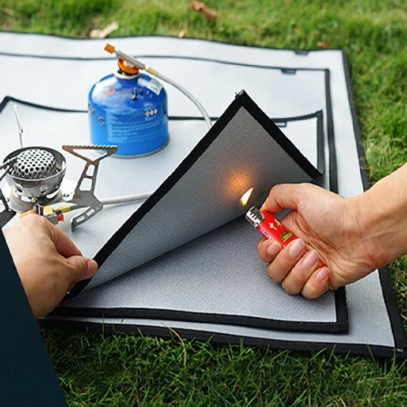 

Огнестойкий коврик для гриля, 3 размера, ткань с силиконовым покрытием, огнестойкое высокотемпературное огнестойкое одеяло для открытого п...