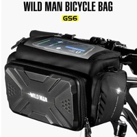 wild man waterproof bicycle bag front tube frame bike handlebar camera pouch biking portable dustproof cycling parts