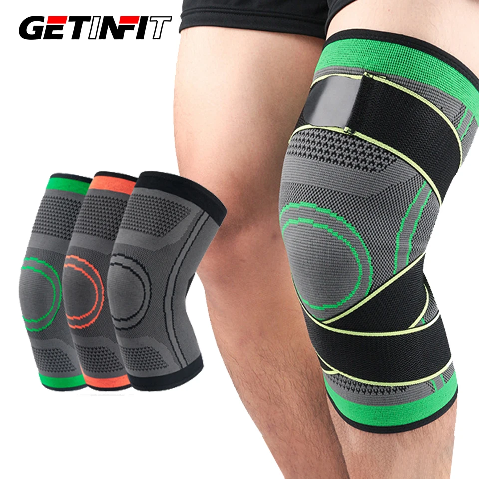 

Getinfit 1PCS Knee Support Dual-use Weaving Pressurization Knee Brace Basketball Cycling Professional Protective Sports Knee Pad