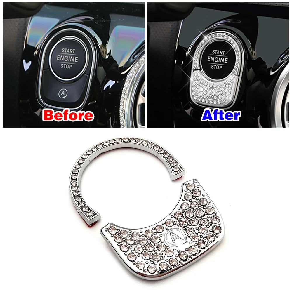 

For Mercedes Benz CLA Class CLA180 CLA200 CLA220 2020 2021 Engine Start Stop Switch Button Crystal Trim Diamond Cover